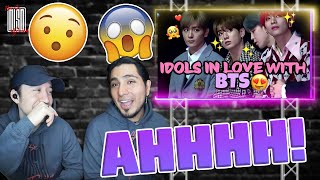 IDOLS FANBOYING AND FANGIRLING OVER BTS BTS FANGIRLS AND FANBOYS  NSD REACTION [upl. by Anthia]