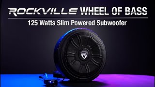 The Rockville WHEEL OF BASS 8quot Slim UnderSeat 125 watts RMS Powered TruckCar Audio Subwoofer Sub [upl. by Adar834]