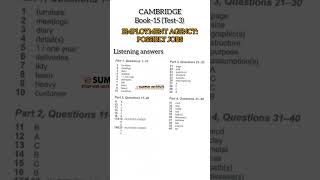 C15 T3 EMPLOYMENT AGENCY POSSIBLE JOBS IELTS Listening answers SUMPUN IELTS PHAGWARA [upl. by Chamberlain]