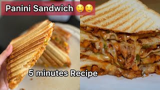 5 Minutes Quick and Easy Panini Sandwich Recipe  Favorite Snack 🤤🤤 [upl. by Wade588]