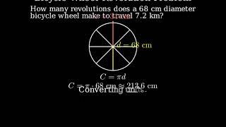 A bicycle with tires 68cm in diameter travels 72 km How many revolutions do the wheels make [upl. by Lossa]