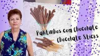 PALITINHOS DE CHOCOLATE DEDITOS IMPOSSIVEL COMER UM SÓ IGUAL AO DA PADARIA Chocolate Sticks [upl. by Atiuqer678]