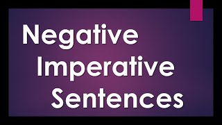 HG 2 Unit 6 Lesson 2 Negative Imperative Sentences [upl. by Notyap379]