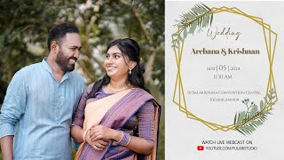 ARCHANA amp KRISHNAN  WEDDING  05052024  11 30 AM  PULARI STUDIO [upl. by Mauve]