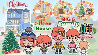 Christmas Makeover for a Family of 5 🎄 Toca Boca House Ideas ✨  Toca Life World House Design [upl. by Karub]