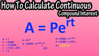 How To Calculate Continuous Compound Interest Explained  Formula For Continuous Compound Interest [upl. by Sicnarf437]