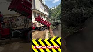 Powerful Tricycle Motor Unloading truck tricycle excavator [upl. by Evreh]