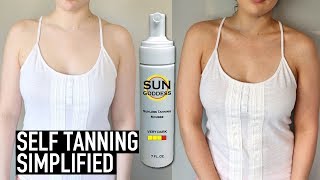 How to Apply Self Tanning Mousse Simplified Tutorial  Sun Goddess [upl. by Ebba]