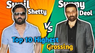 Suneel Shetty vs Sunny deol Top 10 Highest Grossing Movies Comparison 😲 [upl. by Eibmab]