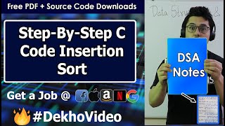 Insertion Sort in C Language With Explanation [upl. by Eeladnerb]