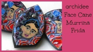 Tutorial  Polymer Clay  DIY Millefiori Face Cane  Murrina Viso  Frida Kahlo  Mexico Collection [upl. by Wickner]