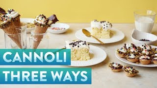 Cannoli Three Ways  NextLevel Eats  Foodcom [upl. by Jelena]