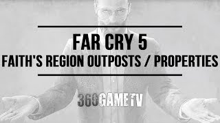 Far Cry 5 Cult Outposts  Cult Properties Locations in Faiths Region Henbane River Map Video [upl. by Silvestro29]