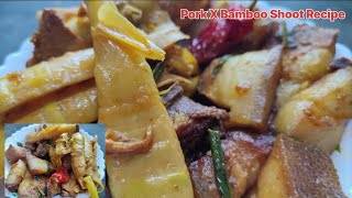 DELICIOUS ORGANIC PORK RECIPE BAMBOO SHOOT NE India How to cook a perfect Pork recipe [upl. by Millda645]