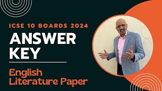 Answer Key to ICSE 10 English Literature Paper 2024 Board Exam  SWS  Sudhir Sir [upl. by Leirza]