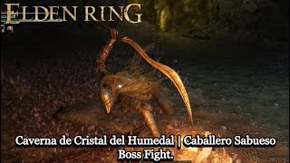 Elden Ring  Caverna de Cristal del Humedal  Caballero Sabueso Boss Fight [upl. by Jadda]