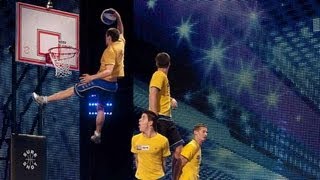 Face Team basketball acrobatics  Britains Got Talent 2012 audition  UK version [upl. by Idnyl211]