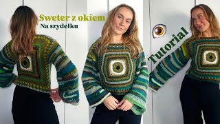 Sweter z okiem  sweter z resztek  tutorial 👁️ [upl. by Kwabena692]