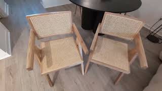 Furlide Rattan Dining Chairs Set of 2 Modern Mid Century Accent Chairs Comfy Armchairs Outdoor [upl. by Erikson161]