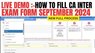 How To Fill CA Intermediate September 2024 Exam form  CA Inter September 2024 Exam form process [upl. by Yniar]