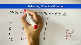 MnO2 HCl Balancing chemical equations class10 balancingchemicalequations quickandeasy trick [upl. by Saihtam]