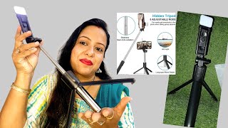 Unboxing selfie stick R1Stripod review with demo GunjanKareer [upl. by Laiceps800]