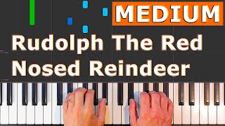 Rudolph The Red Nosed Reindeer  Piano Tutorial [upl. by Sajet]