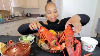 BOILING CRAB WHOLE LOBSTER SEAFOOD BOIL MUKBANG [upl. by Nyla115]