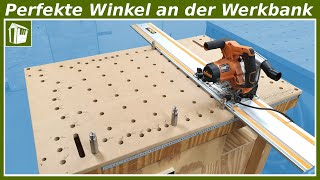 Mit dieser Lochplatte sägst du perfekte Winkel MFT Werkbank bauen [upl. by Pepe]