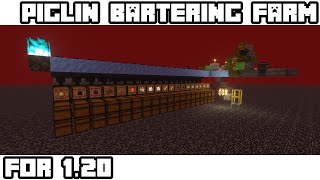 Piglin Bartering Farm Tutorial  Minecraft 120 [upl. by Festus196]