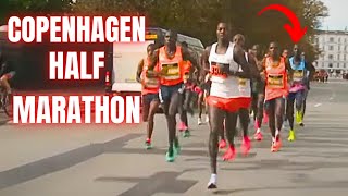 KIPTUM VS KEJELCHA Copenhagen Half Marathon CRAZY FINISH [upl. by Kotta]