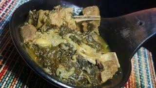 Siga be Gomen Recipe Ethiopian  Amharic Sega Lamb bones amp Spinach Collards [upl. by Caputo]