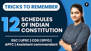 Schedules of Indian Constitution  Tricks and Tips to Remember 12 schedules of Indian Constitution [upl. by Pallua]