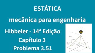 Estática mecânica para engenharia  Hibbeler  14ª Edição  Capítulo 3  Problema 351 [upl. by Bibbye]