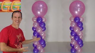 como hacer columnas de globos  decoracion con globos  arreglos con globos [upl. by Vanya219]