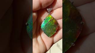 A beautiful fossilized ammolite pendant perfect for fall 🍁 ammolite ammonite gems [upl. by Andy]