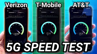 iPhone 12 5G Speed Test Verizon vs TMobile vs ATampT [upl. by Collen]