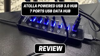 ATOLLA Powered USB 30 Hub With 7 Ports  Best USB 30 Hub for Everyday Use [upl. by Elbert]