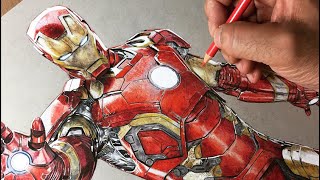 Drawing Iron Man  Avengers Timelapse  Artology [upl. by Assadah351]