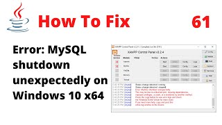 How To Fix the XAMPP Error MySQL shutdown unexpectedly [upl. by Maximilian]