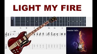 LIGHT MY FIRE THE DOORSGuitar Tab TUTORIALMastertabsBestFreeYoutubeMusicfreetabsrock [upl. by Eillim997]