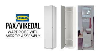 Ikea PAX  VIKEDAL Wardrobe white with Mirror Door Assembly [upl. by Entroc695]