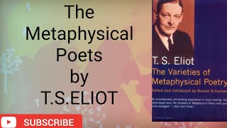 T S ELIOTs METAPHYSICAL POETS [upl. by Gustav333]