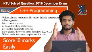 3D Vector example with classes  2019 December  C  OOP  KTU  Malayalam [upl. by Amsirac]