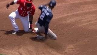 SDCIN Barnhart catches Upton Jr stealing second [upl. by Graham]