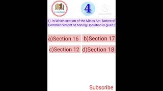 Mines Act MCQs 12112024 [upl. by Nytsuj]