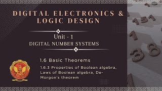 163 Properties of Boolean algebra Laws of Boolean algebra DeMorgan’s theorem  EE403 [upl. by Ekal]