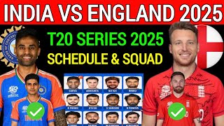 Ind vs Eng T20 Series 2025  Ind vs Eng T20 Full Squad 2025  Ind vs Eng T20 Probable Squad 2025 [upl. by Uahc603]