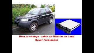 Land Rover Freelander how to change cabin air filter [upl. by Llezom770]