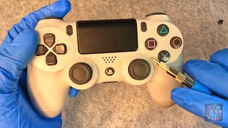 Break Down amp Cleaning A White PS4 Controller Stepbystep Disassembly Tutorial  🎮 ASMR [upl. by Ednihek]